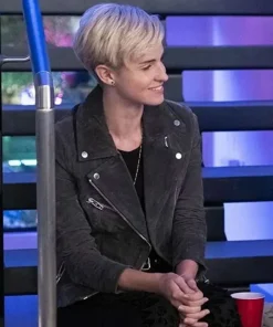 Christina Kartchner Never Have I Ever Moto Black Jacket