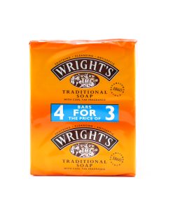 Wrights Traditional Coal Tar Fragrance  Antiseptic Cleansing Soap Four Pack